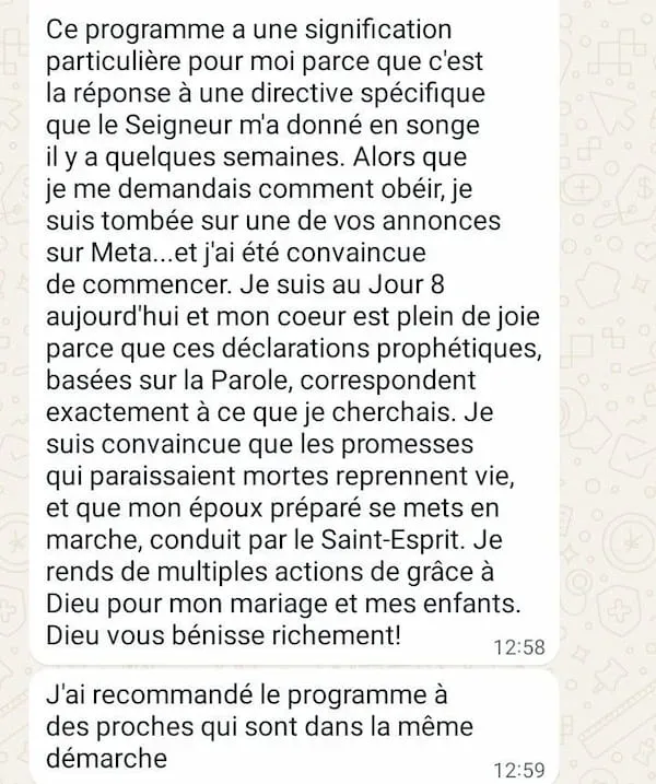 Capture WhatsApp — témoignage de Nina, République démocratique du Congo