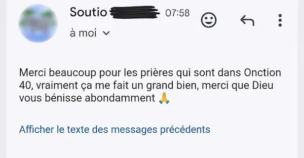 Capture WhatsApp — témoignage de Soutio, Côte d'Ivoire