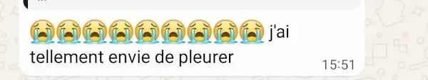 Capture WhatsApp — témoignage de Shelly, Gabon (3/4)